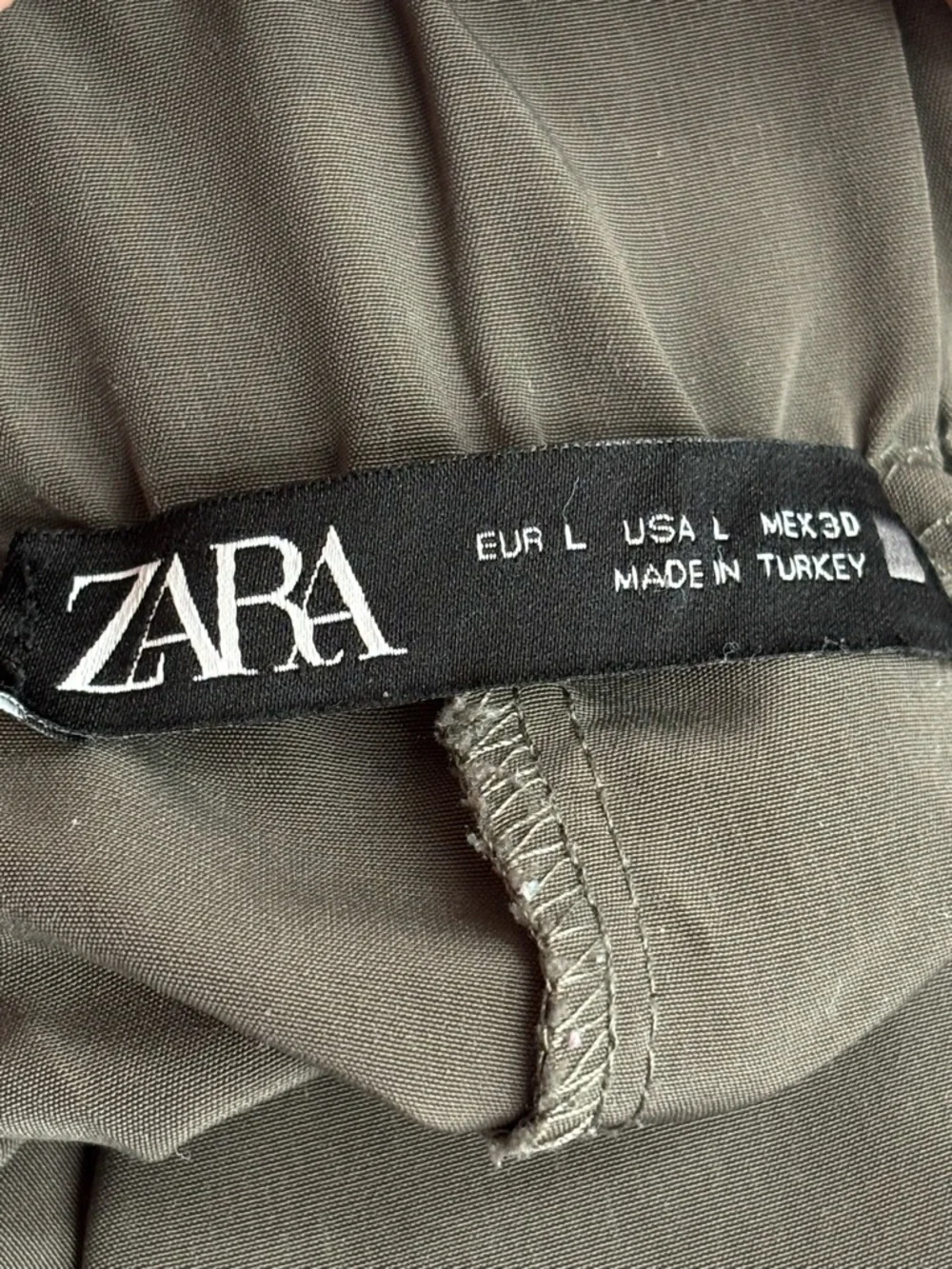 Zara Women’s  Dark Khakis High Waisted Cargo Joggers Size Large - Picture 11 of 15